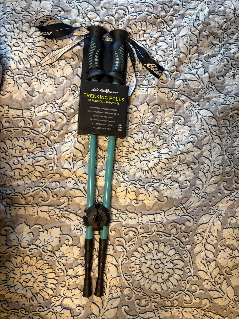 Eddie Bauer Teal and Black Trekking Poles NWT